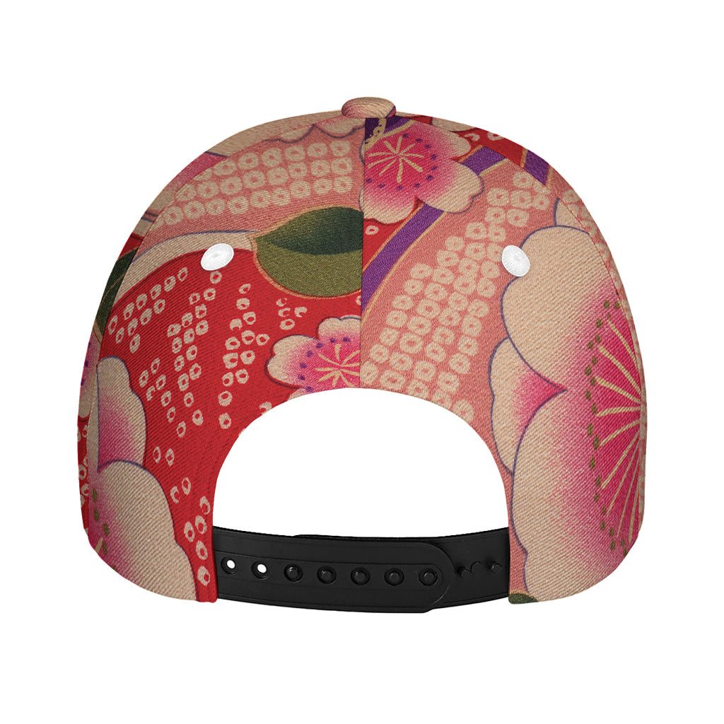 Cherry Blossom Kimono Pattern Print Baseball Cap