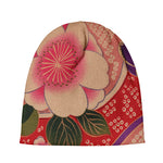 Cherry Blossom Kimono Pattern Print Beanie