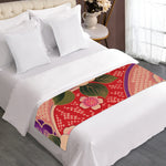 Cherry Blossom Kimono Pattern Print Bed Runner