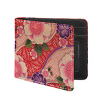Cherry Blossom Kimono Pattern Print Bifold Wallet