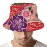 Cherry Blossom Kimono Pattern Print Bucket Hat