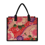 Cherry Blossom Kimono Pattern Print Canvas Tote Bag