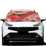 Cherry Blossom Kimono Pattern Print Car Windshield Snow Cover
