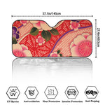 Cherry Blossom Kimono Pattern Print Car Windshield Sun Shade