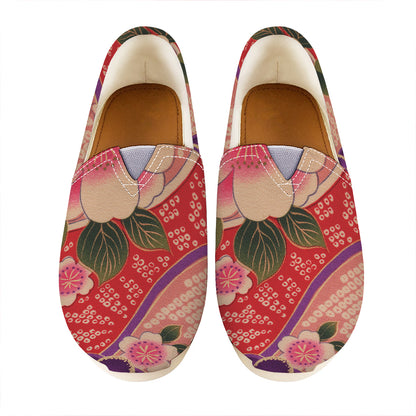 Cherry Blossom Kimono Pattern Print Casual Shoes