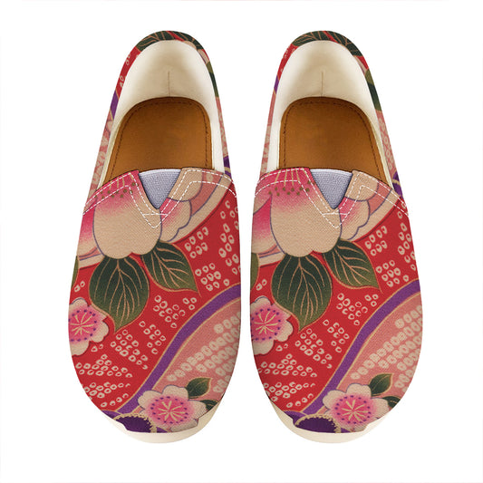 Cherry Blossom Kimono Pattern Print Casual Shoes