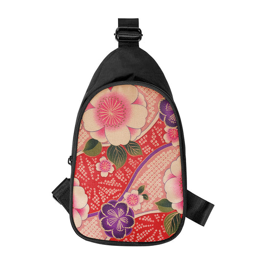 Cherry Blossom Kimono Pattern Print Chest Bag