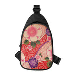 Cherry Blossom Kimono Pattern Print Chest Bag