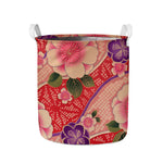 Cherry Blossom Kimono Pattern Print Collapsible Laundry Basket