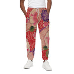 Cherry Blossom Kimono Pattern Print Cotton Pants