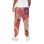 Cherry Blossom Kimono Pattern Print Cotton Pants