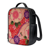 Cherry Blossom Kimono Pattern Print Crossbody Lunch Bag