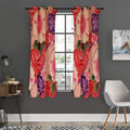 Cherry Blossom Kimono Pattern Print Grommet Curtain Panels
