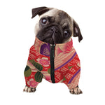 Cherry Blossom Kimono Pattern Print Dog Zip Up Jacket