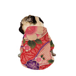 Cherry Blossom Kimono Pattern Print Dog Zip Up Jacket