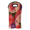 Cherry Blossom Kimono Pattern Print Double Neoprene Wine Tote