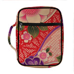 Cherry Blossom Kimono Pattern Print Front Pocket Bible Bag