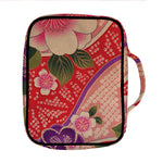 Cherry Blossom Kimono Pattern Print Front Pocket Bible Bag