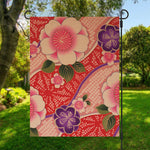Cherry Blossom Kimono Pattern Print Garden Flag