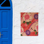 Cherry Blossom Kimono Pattern Print Garden Flag