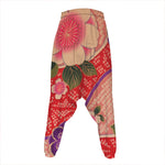 Cherry Blossom Kimono Pattern Print Hammer Pants