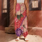Cherry Blossom Kimono Pattern Print Harem Pants