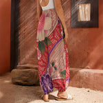 Cherry Blossom Kimono Pattern Print Harem Pants