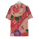 Cherry Blossom Kimono Pattern Print Hawaiian Shirt