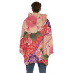 Cherry Blossom Kimono Pattern Print Hoodie Blanket