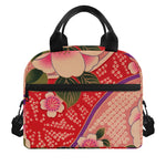 Cherry Blossom Kimono Pattern Print Insulated Lunch Bag