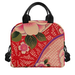 Cherry Blossom Kimono Pattern Print Insulated Lunch Bag