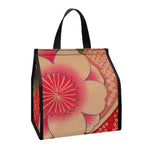 Cherry Blossom Kimono Pattern Print Insulated Lunch Tote