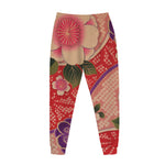 Cherry Blossom Kimono Pattern Print Jogger Pants