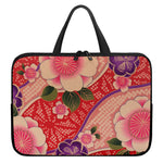 Cherry Blossom Kimono Pattern Print Laptop Sleeve With Handle