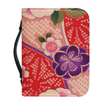 Cherry Blossom Kimono Pattern Print Leather Bible Cover