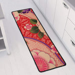 Cherry Blossom Kimono Pattern Print Long Kitchen Mat