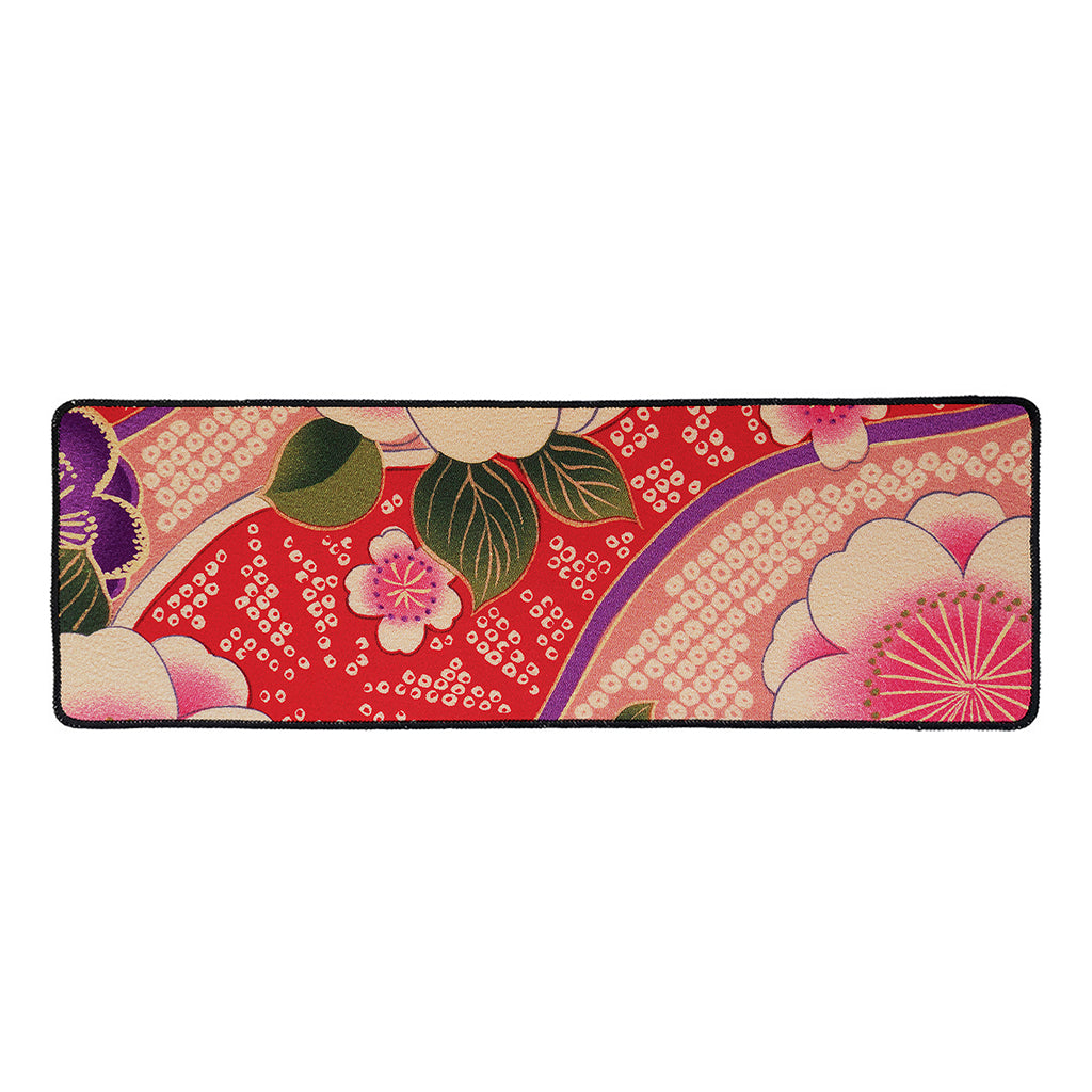 Cherry Blossom Kimono Pattern Print Long Kitchen Mat