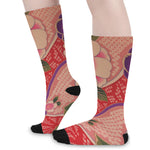 Cherry Blossom Kimono Pattern Print Long Socks
