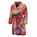 Cherry Blossom Kimono Pattern Print Men's Bathrobe