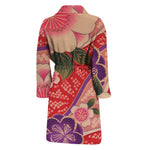 Cherry Blossom Kimono Pattern Print Men's Bathrobe