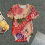 Cherry Blossom Kimono Pattern Print Men's Bodysuit
