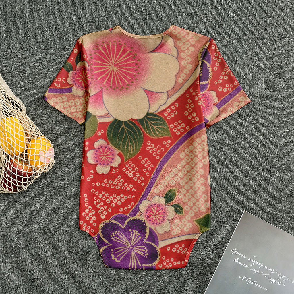 Cherry Blossom Kimono Pattern Print Men's Bodysuit