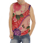 Cherry Blossom Kimono Pattern Print Men's Fitness Tank Top