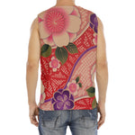 Cherry Blossom Kimono Pattern Print Men's Fitness Tank Top