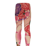 Cherry Blossom Kimono Pattern Print Men's leggings