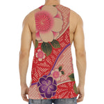 Cherry Blossom Kimono Pattern Print Men's Muscle Tank Top