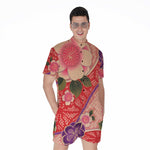 Cherry Blossom Kimono Pattern Print Men's Rompers