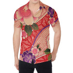 Cherry Blossom Kimono Pattern Print Men's Shirt