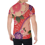 Cherry Blossom Kimono Pattern Print Men's Shirt