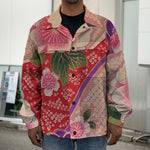 Cherry Blossom Kimono Pattern Print Men's Shirt Jacket